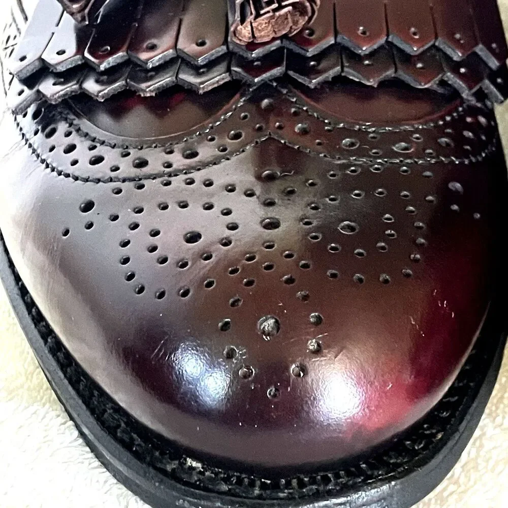 Dexter Shoes Vtg Kiltie Tassel Loafer Wingtip Burgundy Benchmade 10.5 USA Preppy
